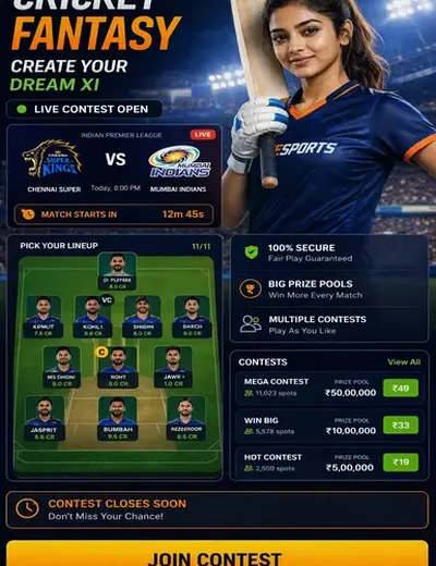 90CLUB (90 club app) fantasy cricket & matchday visual 3
